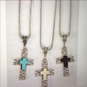 Antique Cross Necklace cream color